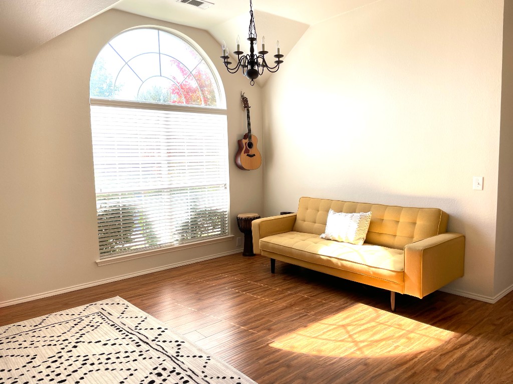 Sunlit luxury interior with modern furnishings